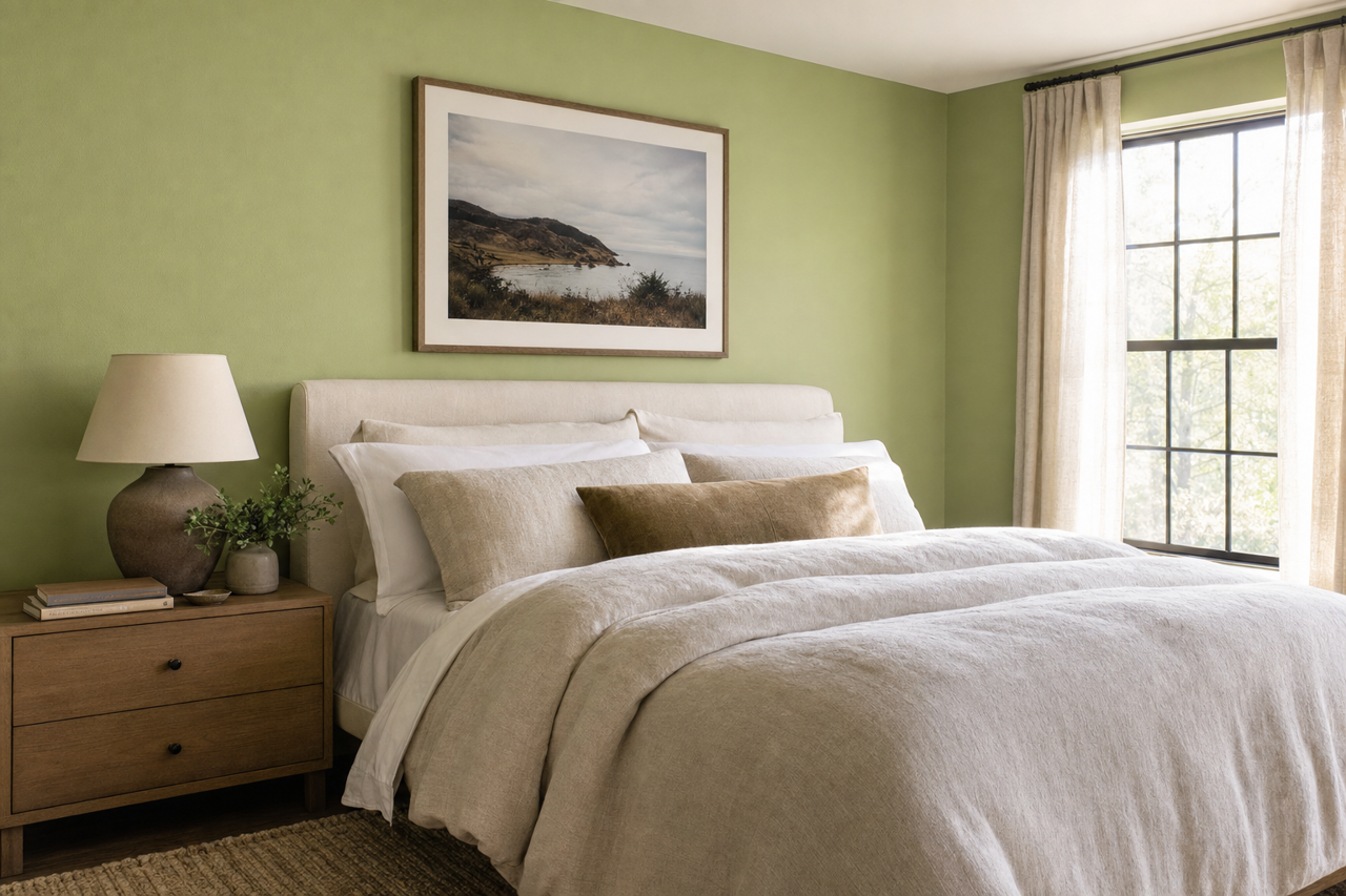 Vienna Green by Benjamin Moore on interiors