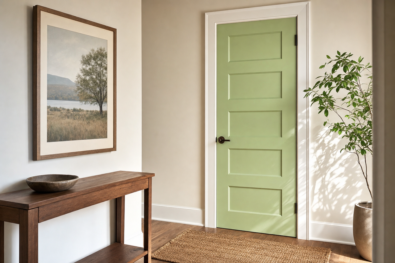 Woodland by Benjamin Moore on interior-doors