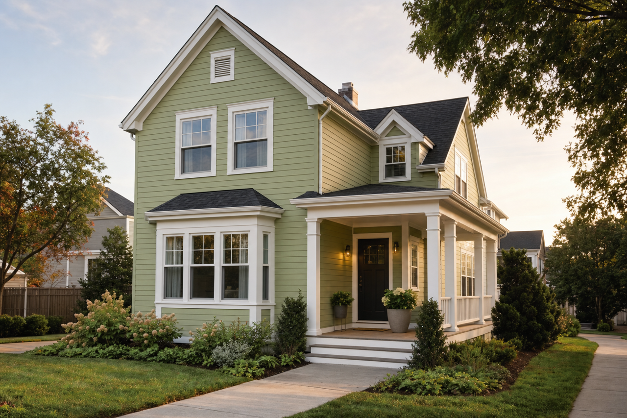 Kiwi by Benjamin Moore on exterior