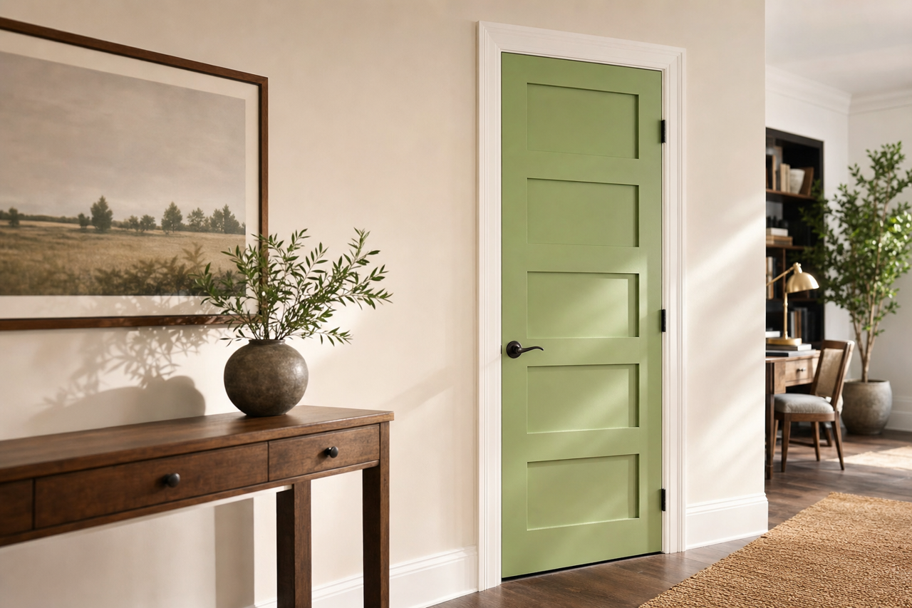 Kiwi by Benjamin Moore on interior-doors