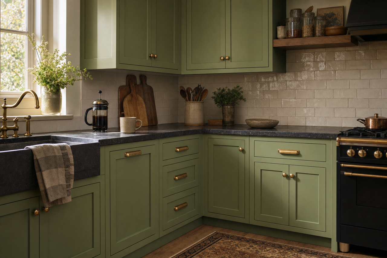 Courtyard by Benjamin Moore on cabinets