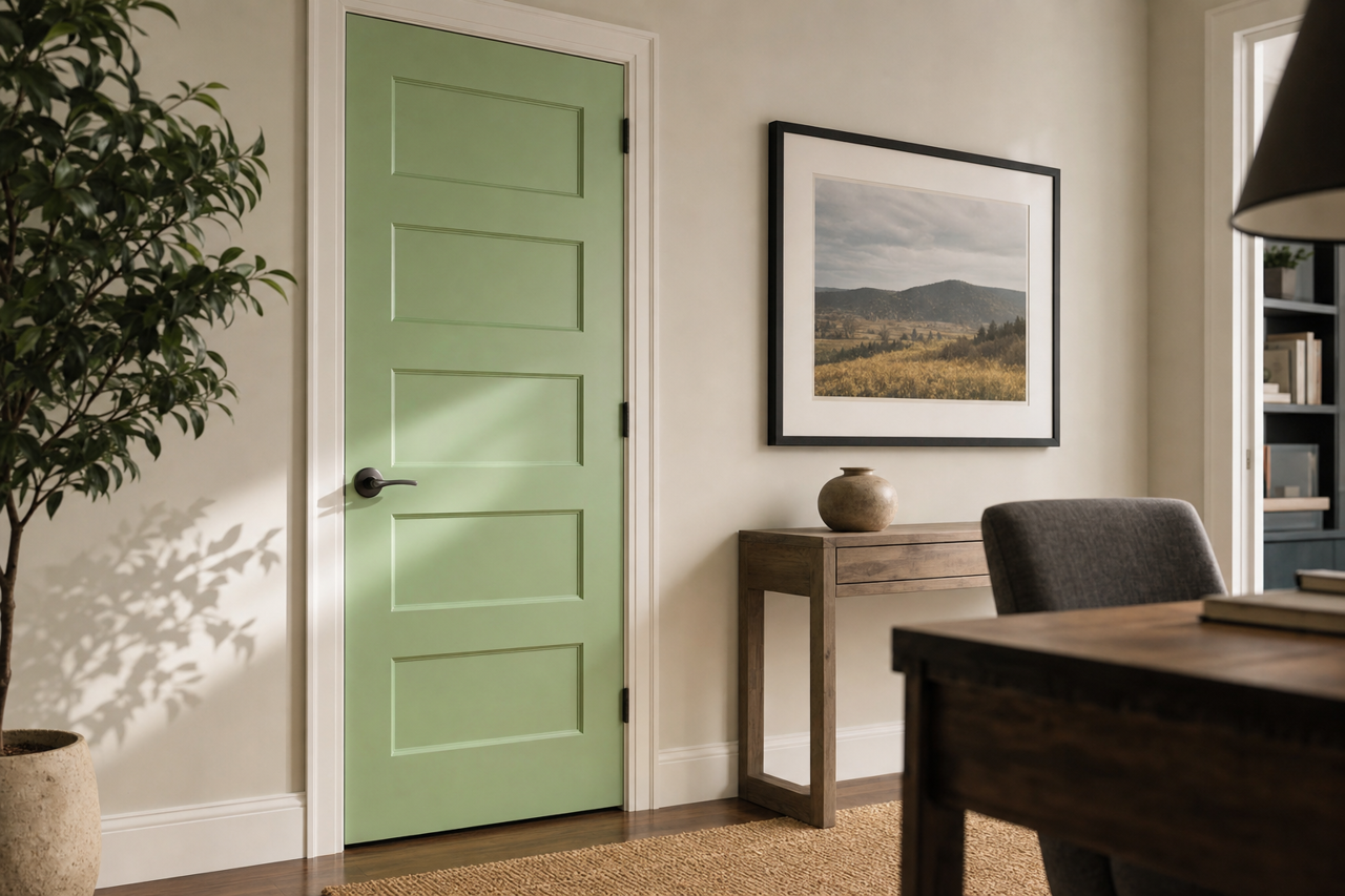 Exotic Bloom by Benjamin Moore on interior-doors