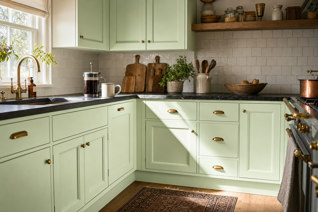 Easter Hunt by Benjamin Moore on cabinets