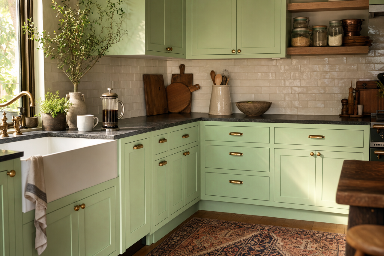 Sounds by Benjamin Moore on cabinets