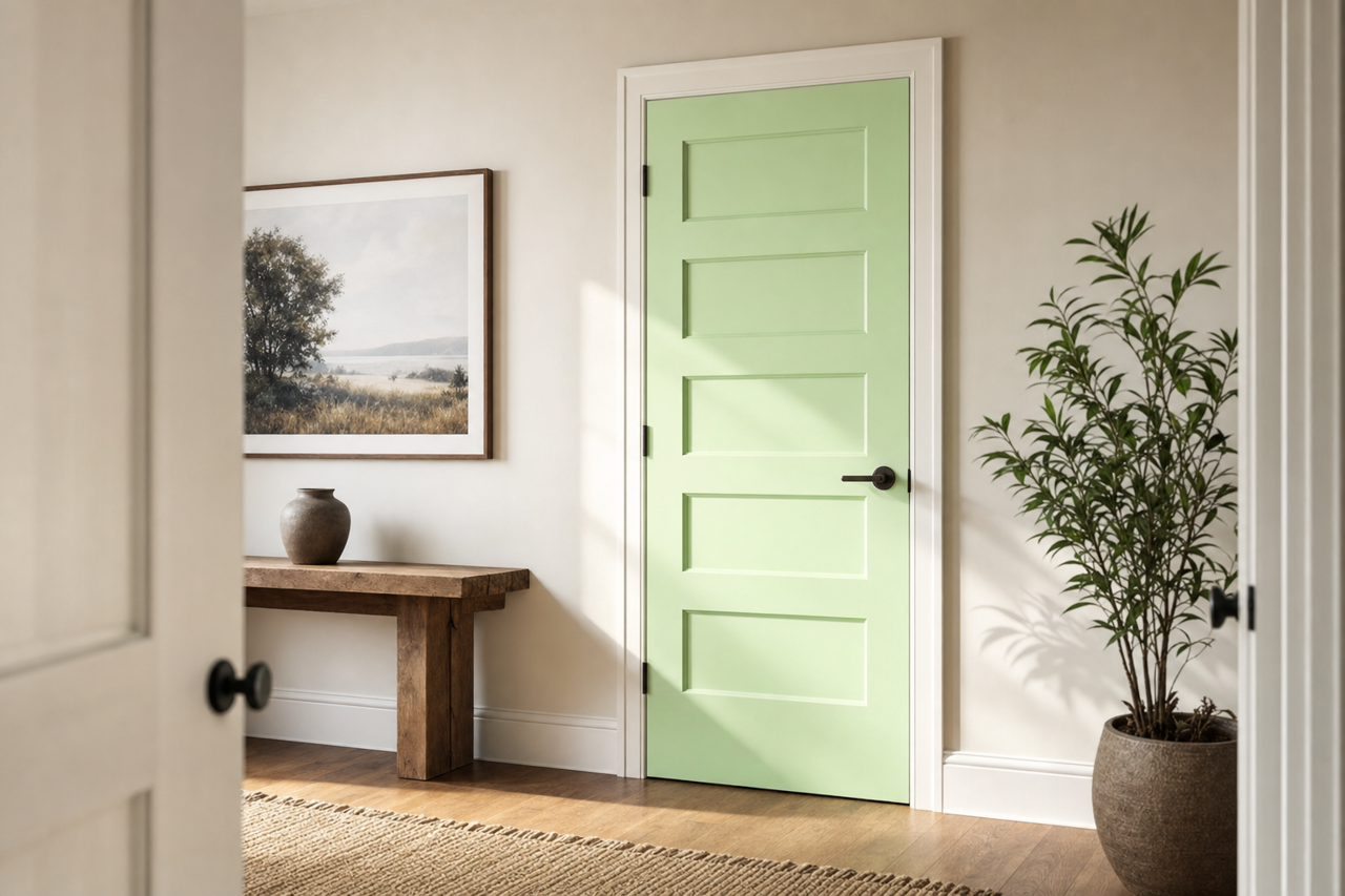 Sounds by Benjamin Moore on interior-doors