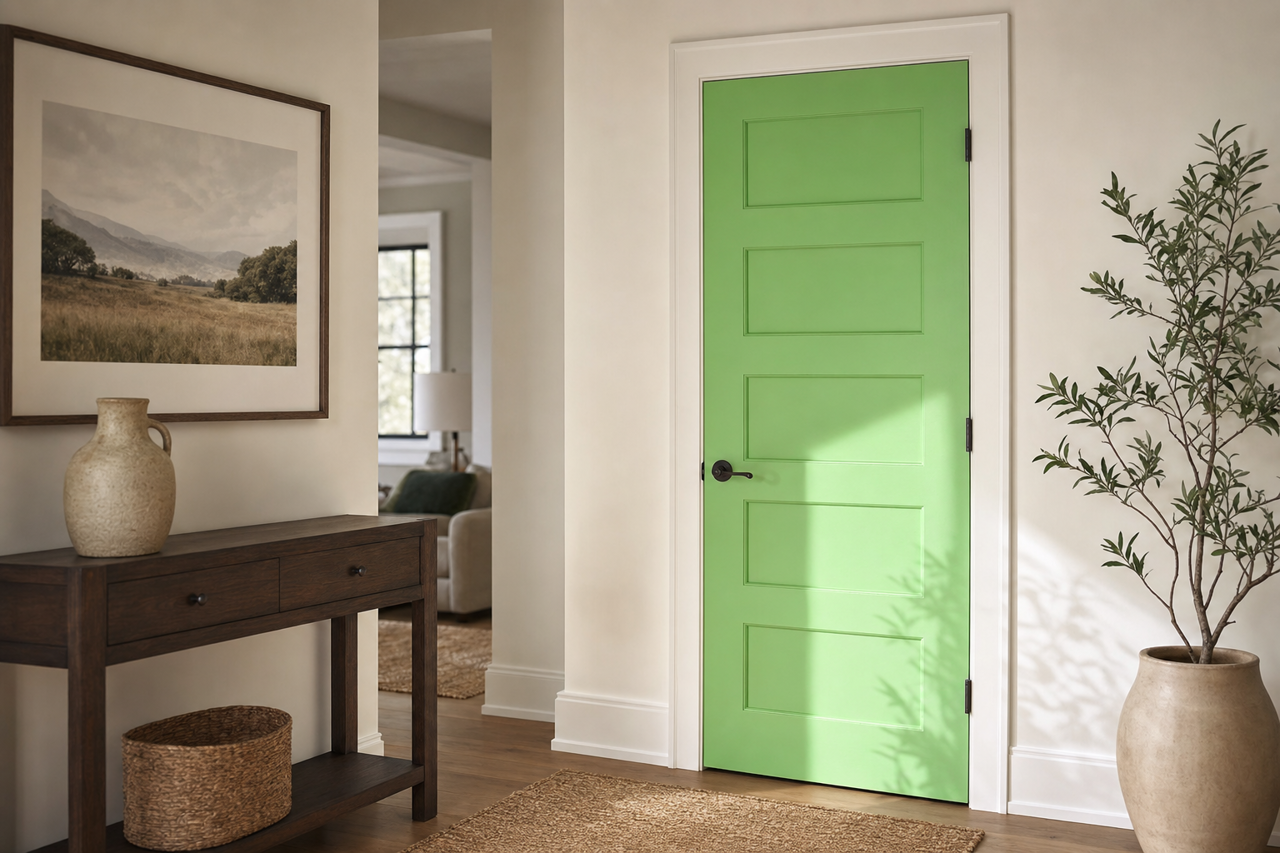 Killala Green by Benjamin Moore on interior-doors