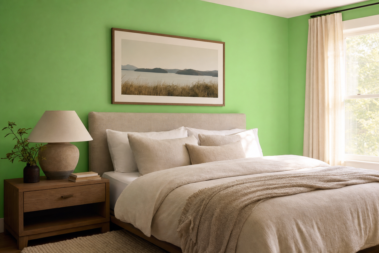 Killala Green by Benjamin Moore on interiors