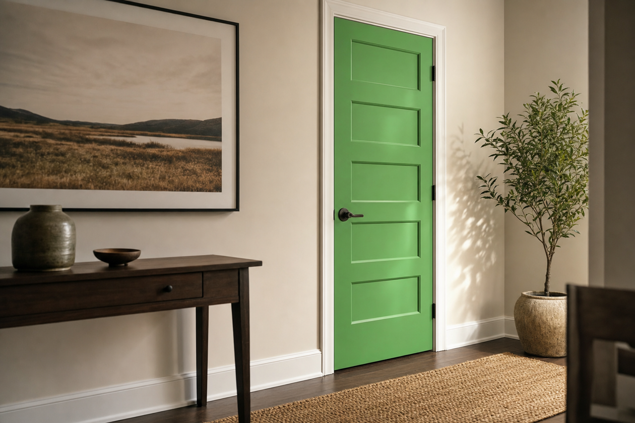 Paradise Valley by Benjamin Moore on interior-doors