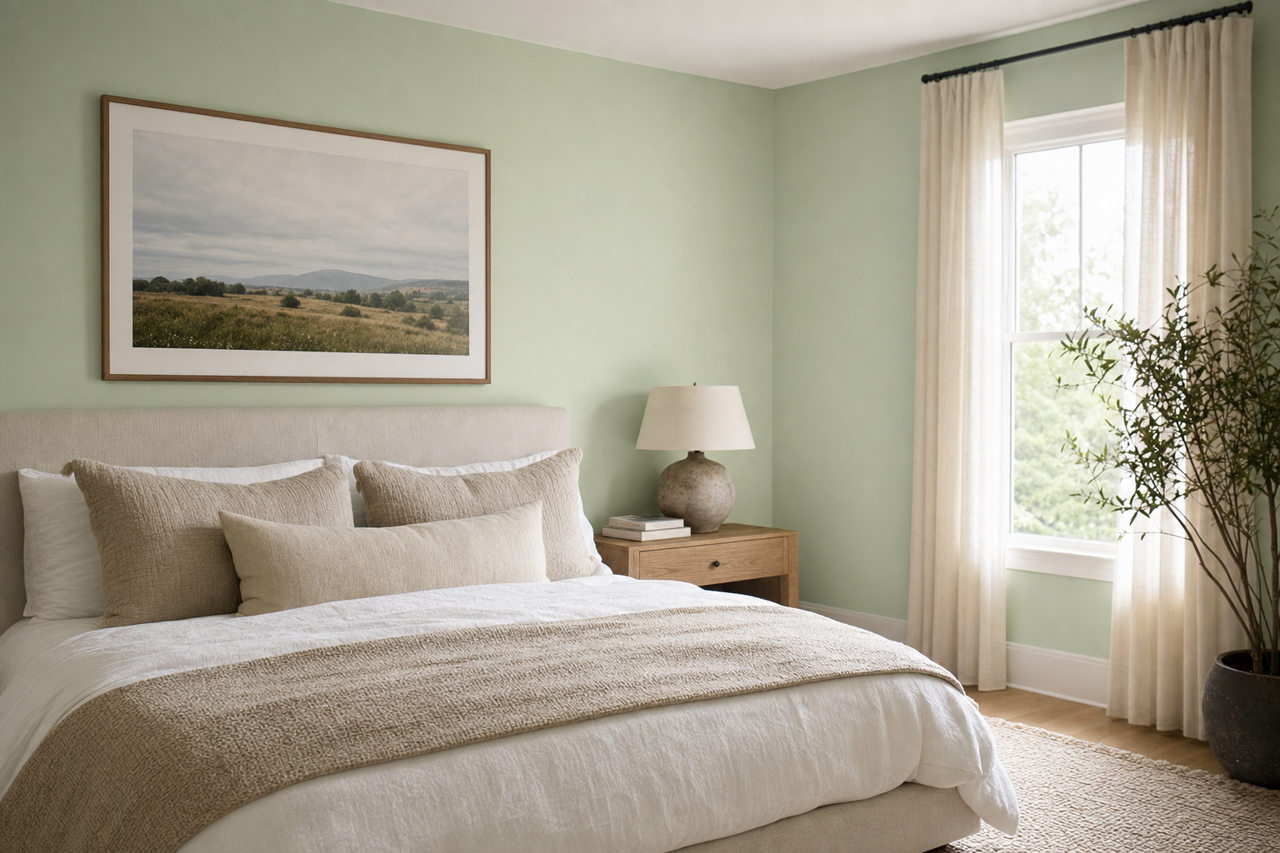Cucumber by Benjamin Moore on interiors