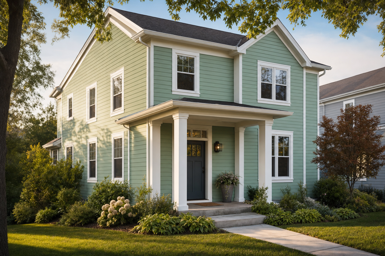 Gumdrop by Benjamin Moore on exterior