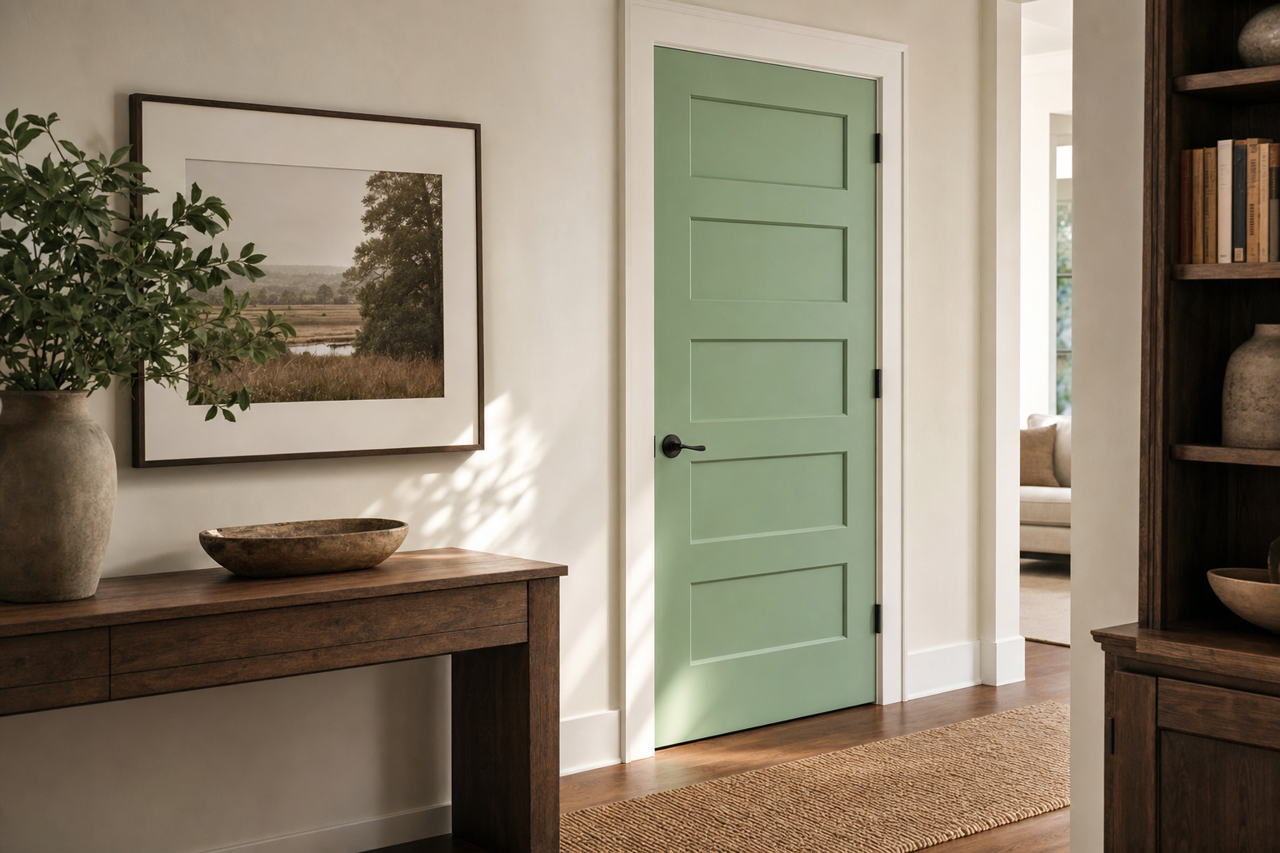 Gumdrop by Benjamin Moore on interior-doors