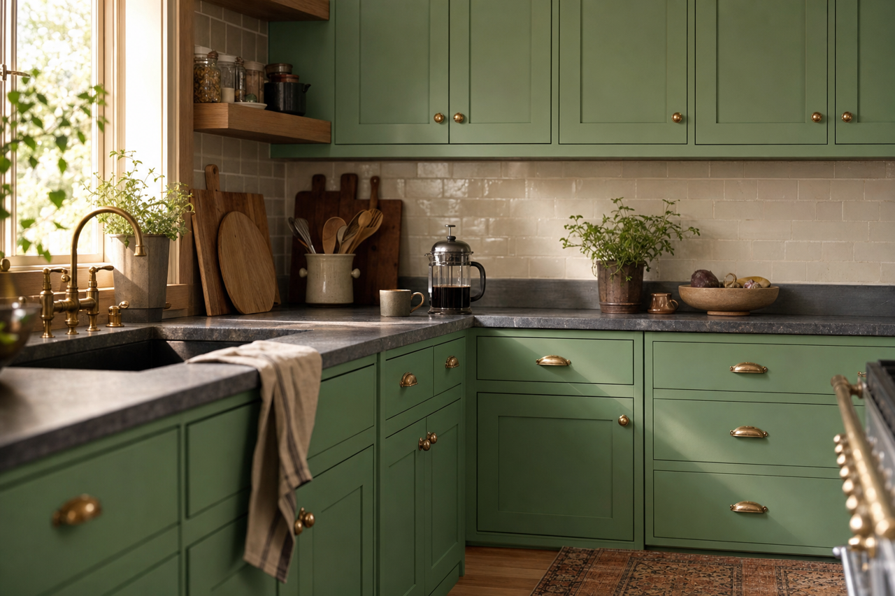Aurora by Benjamin Moore on cabinets