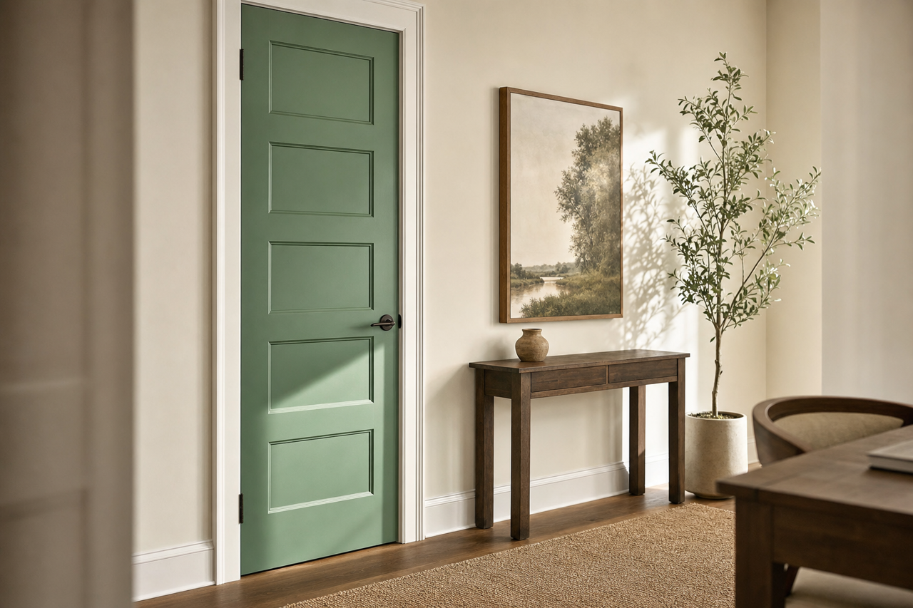 Bunker by Benjamin Moore on interior-doors