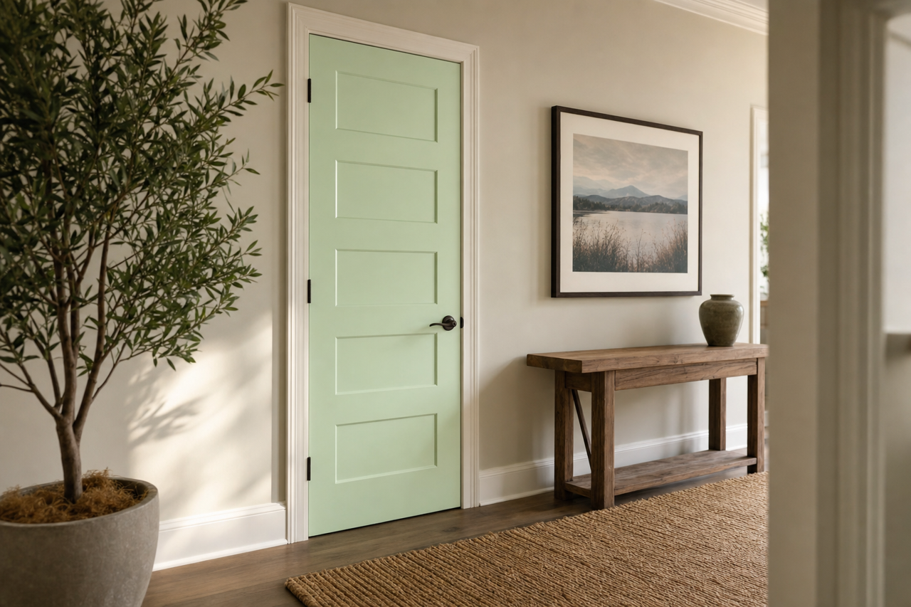 Nottingham Green by Benjamin Moore on interior-doors