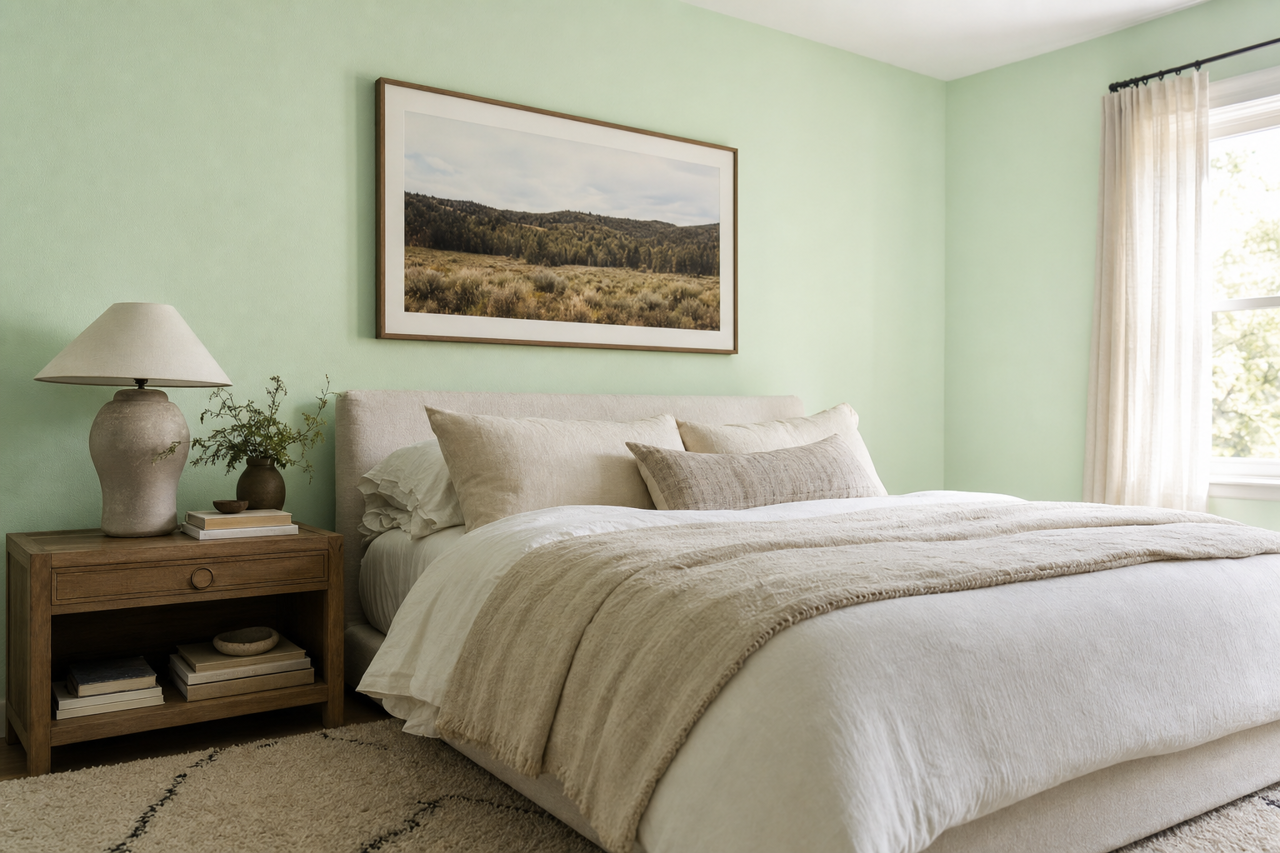 Nottingham Green by Benjamin Moore on interiors