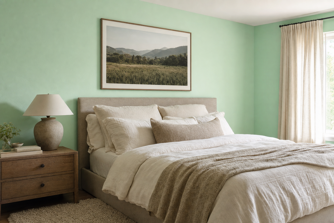 Grassy by Benjamin Moore on interiors