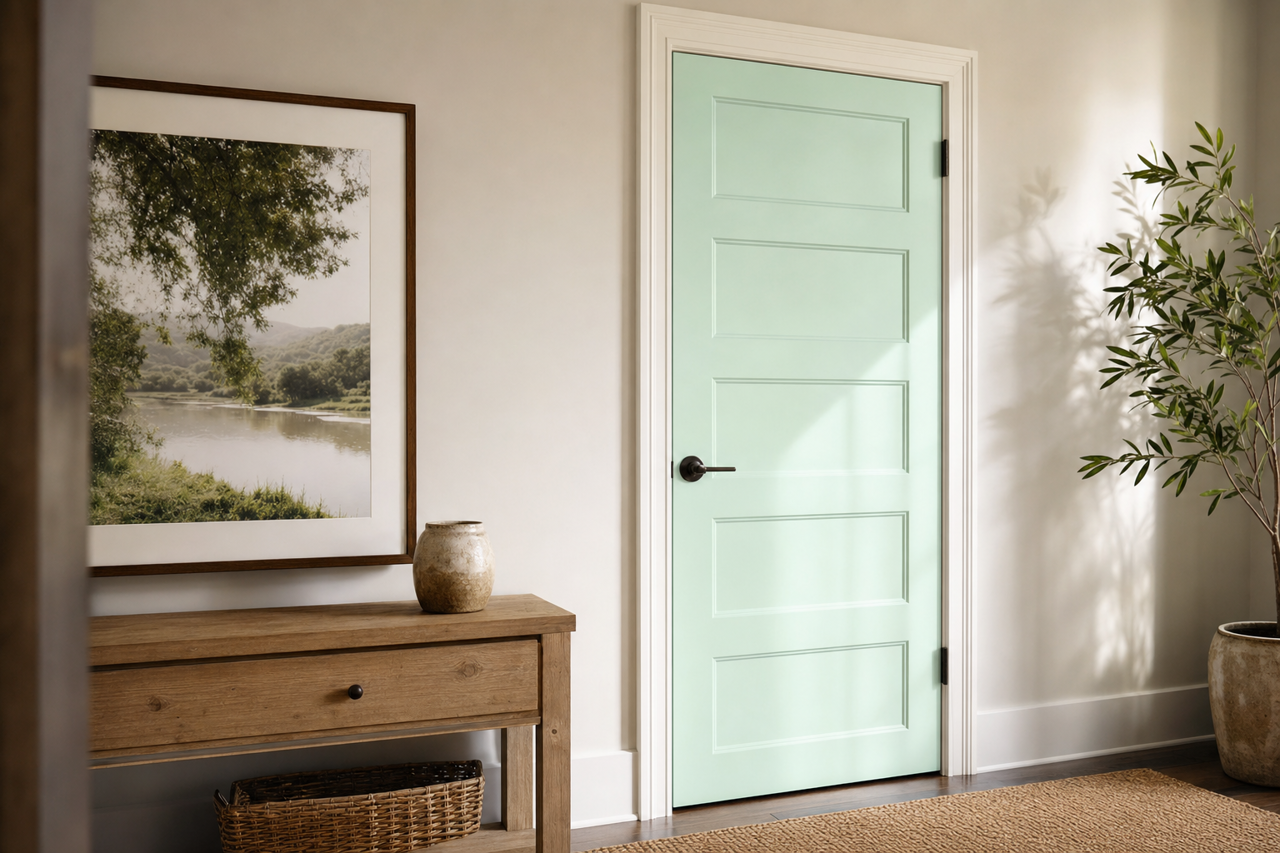 Tropical Paradise by Benjamin Moore on interior-doors