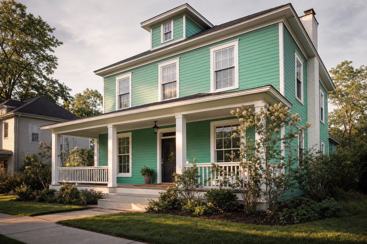 Arlington Green by Benjamin Moore on exterior