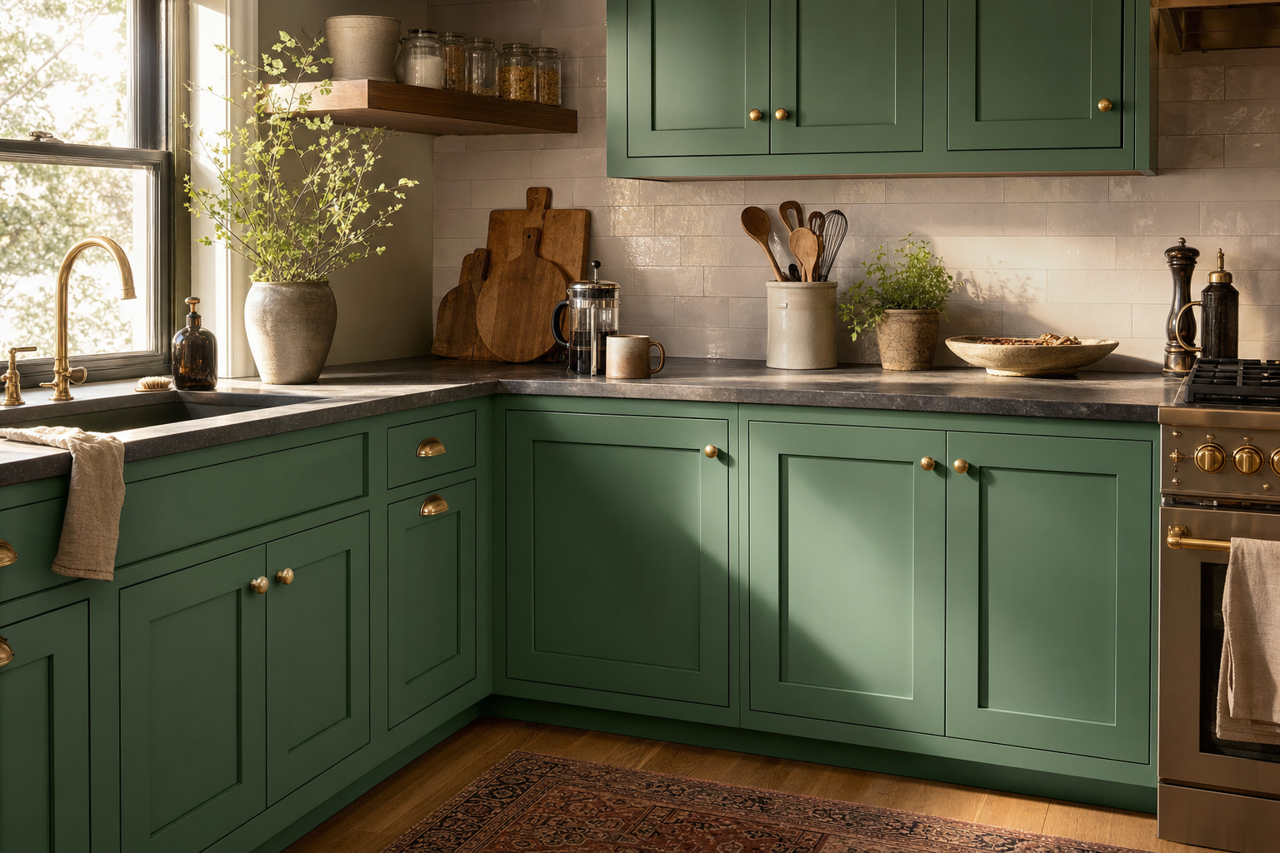 Luck by Benjamin Moore on cabinets