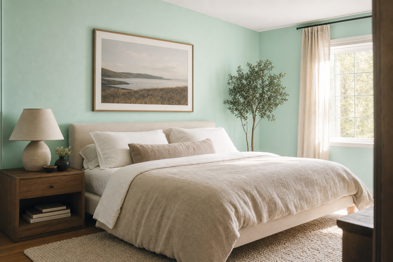 Celadon by Benjamin Moore on interiors