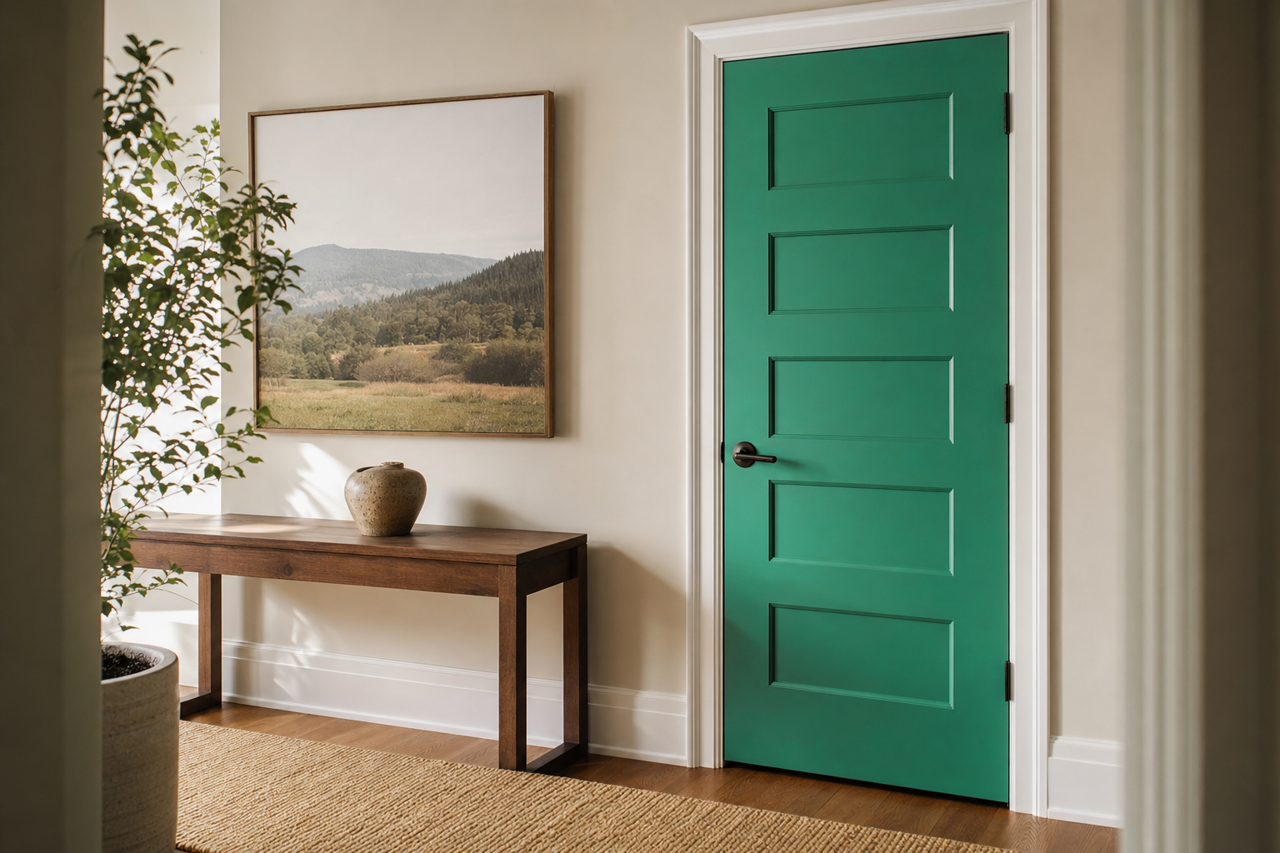 Peridot by Benjamin Moore on interior-doors