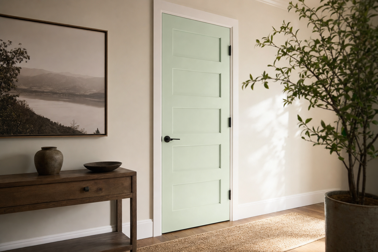 Spearmint by Benjamin Moore on interior-doors
