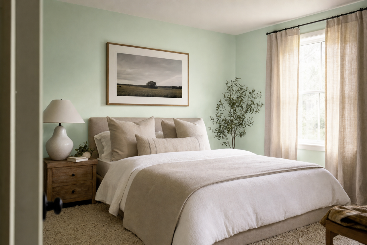 Spearmint by Benjamin Moore on interiors
