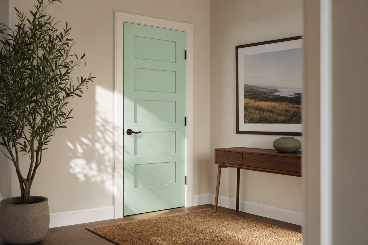 Surf by Benjamin Moore on interior-doors