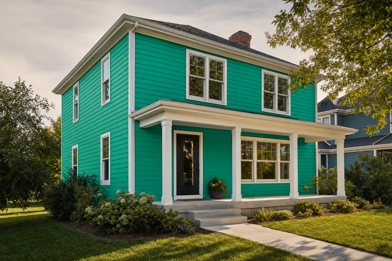 Green Sea by Valspar on exterior