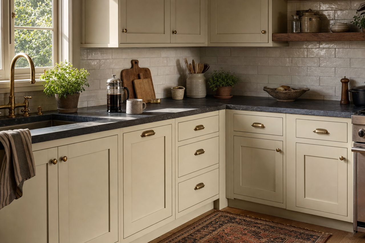 Tea Stain by Valspar on cabinets