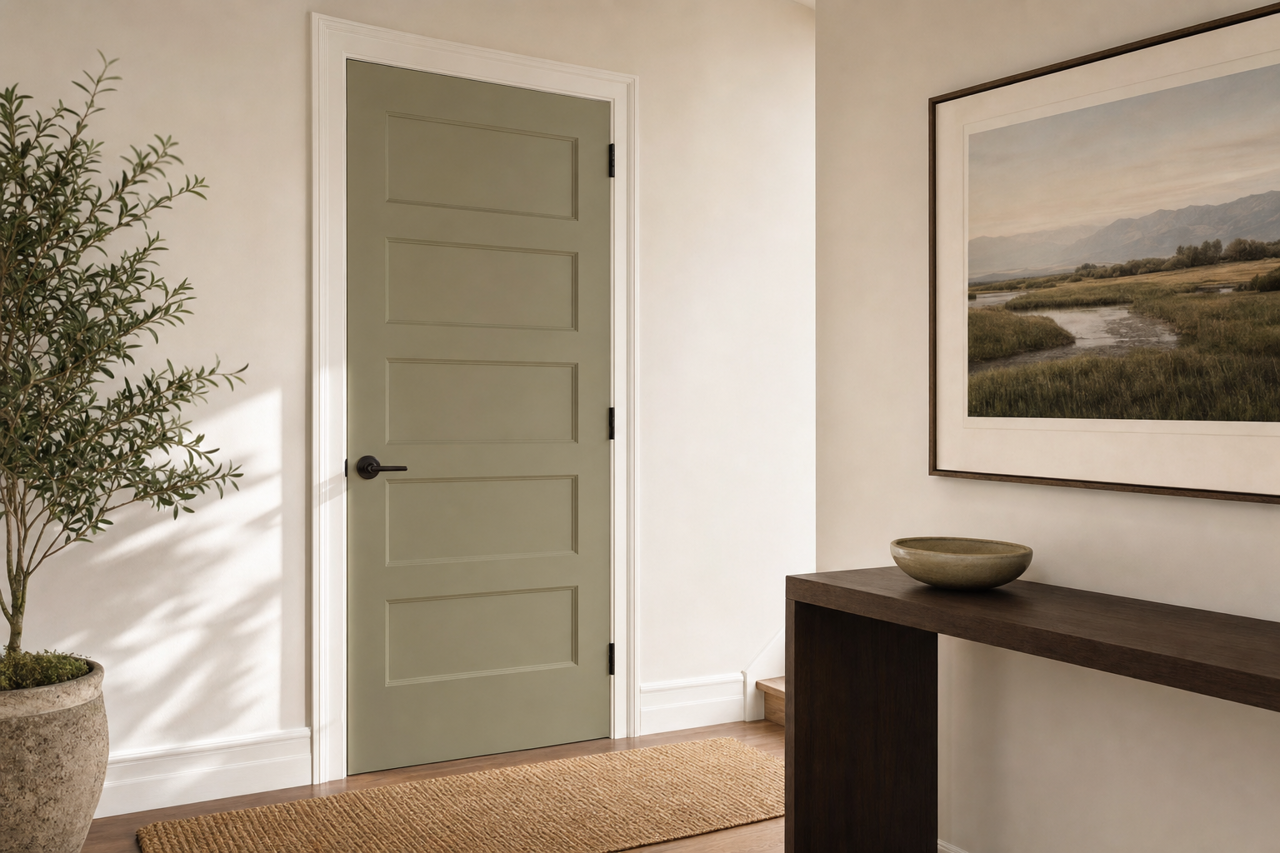 Blanched Thyme by Valspar on interior-doors
