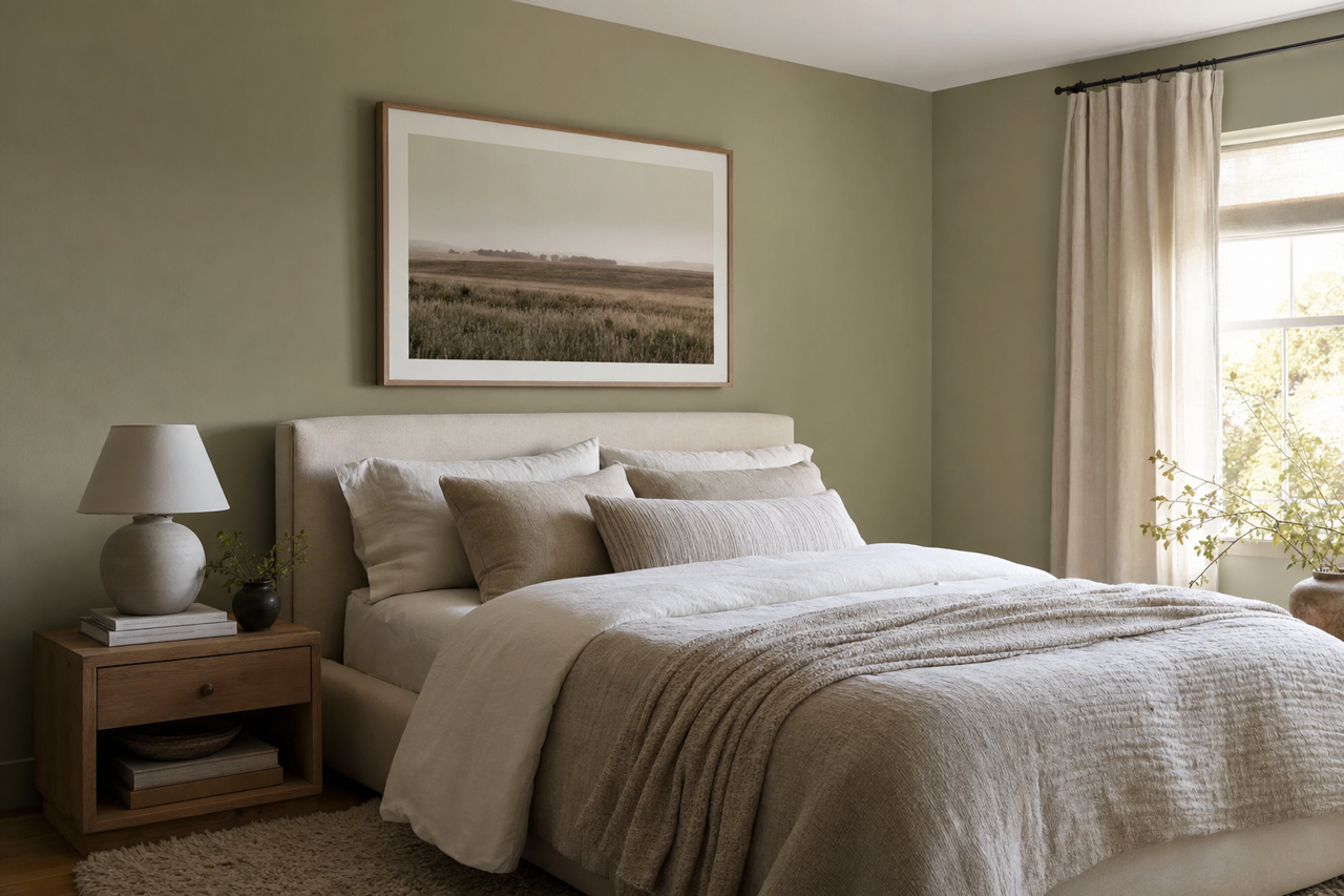 Blanched Thyme by Valspar on interiors