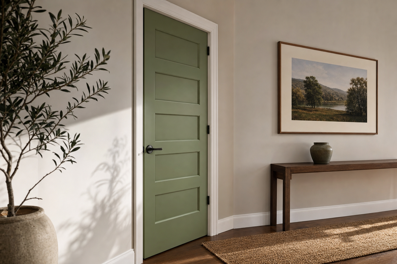 Graceful Green by Valspar on interior-doors