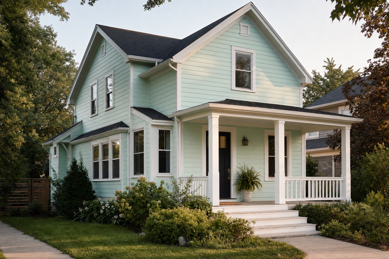 Icy Mint by Valspar on exterior