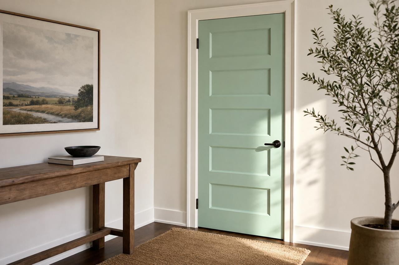 Green Supreme by Valspar on interior-doors