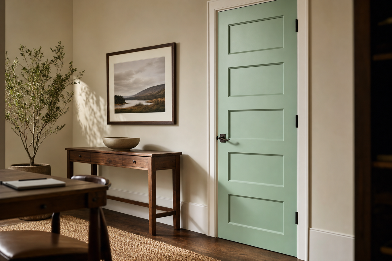 Kelp by Valspar on interior-doors