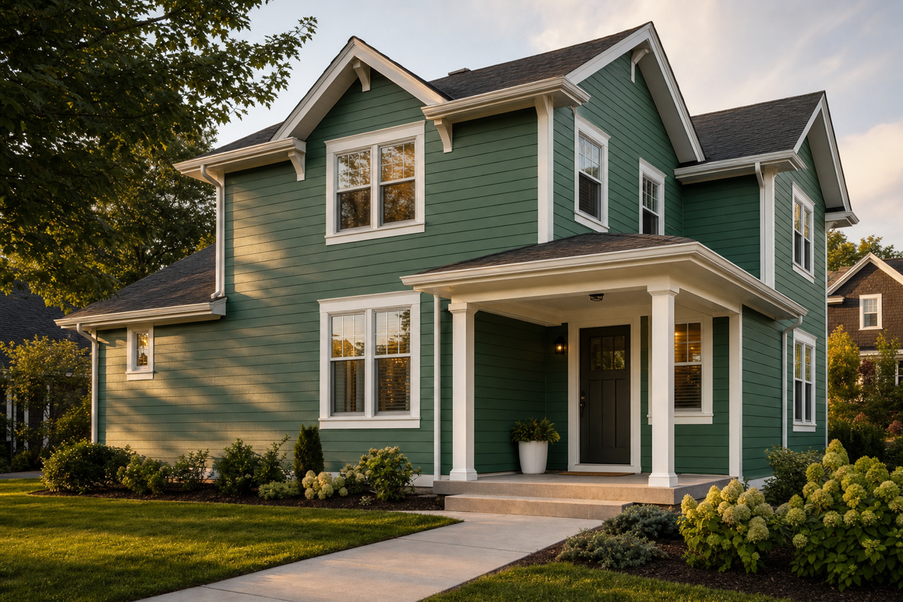 Deep Mint by Valspar on exterior