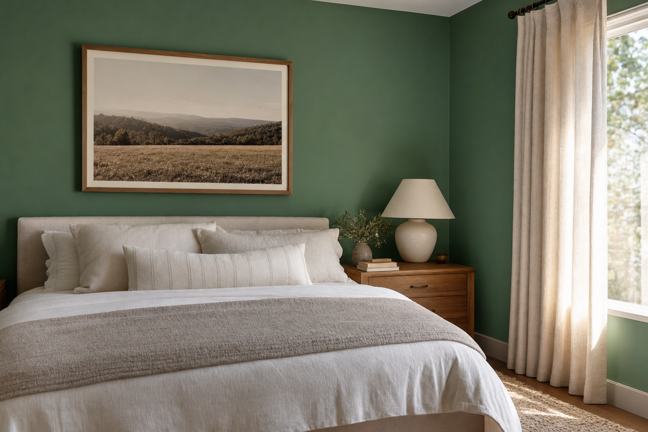 Deep Mint by Valspar on interiors