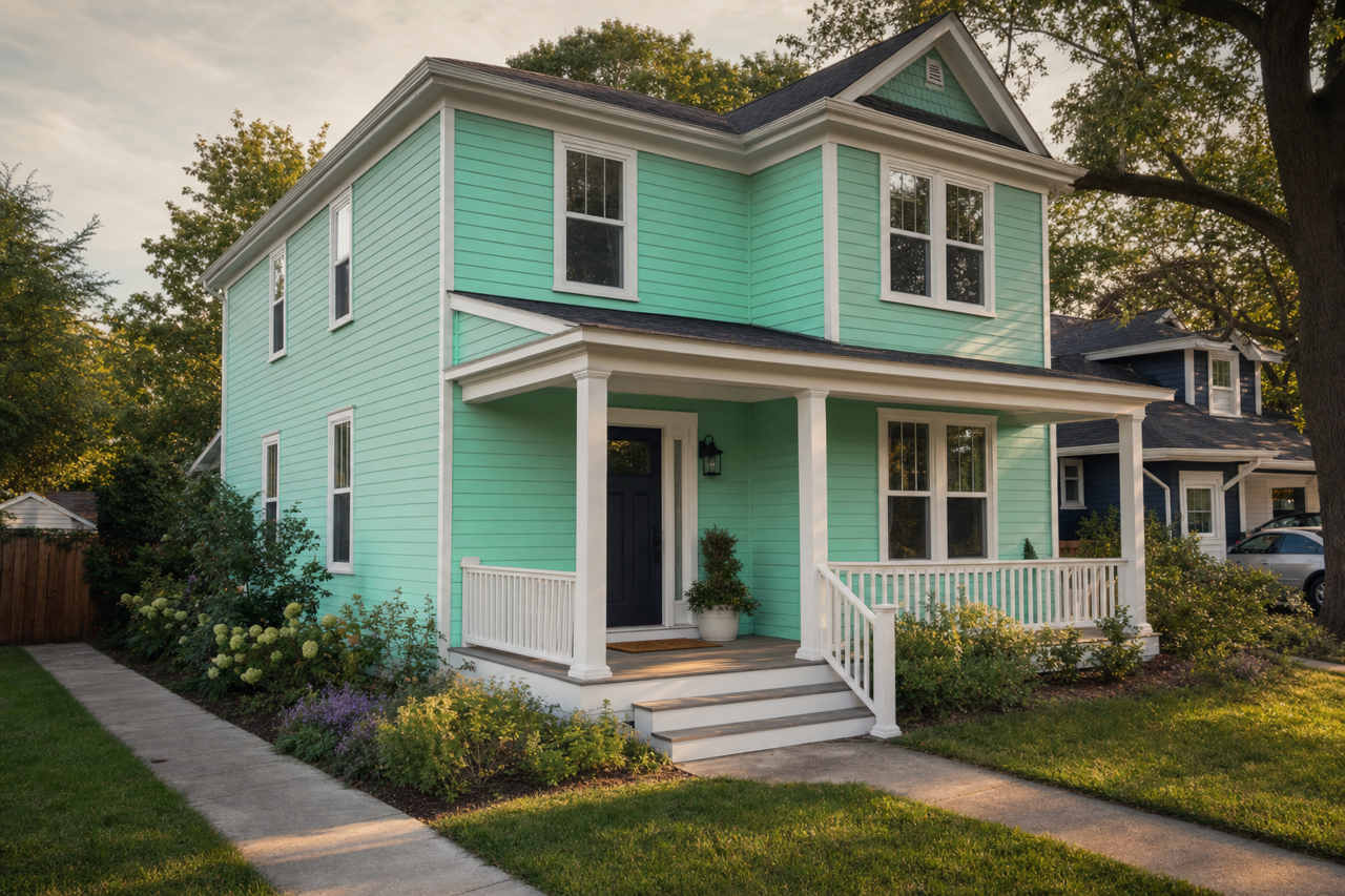 Lavish Green by Valspar on exterior