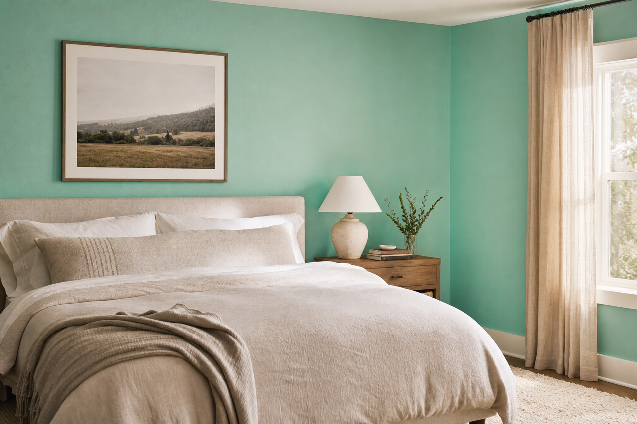 Lavish Green by Valspar on interiors