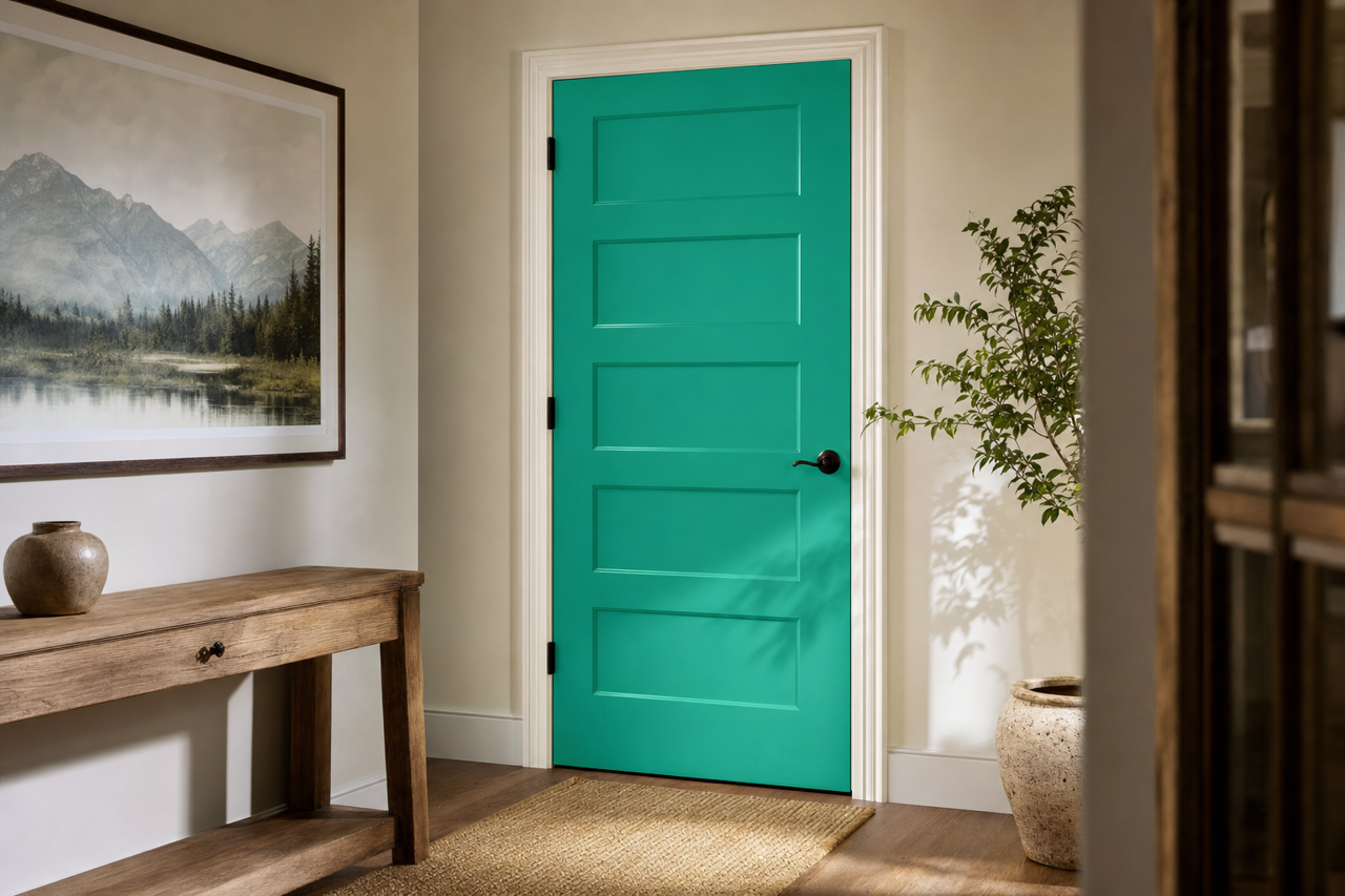 Tropical Rainforest by Valspar on interior-doors