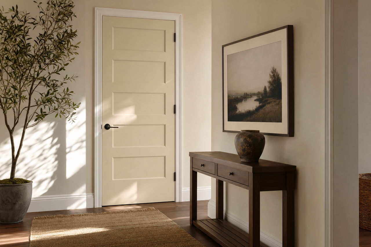 Gilded Linen by Valspar on interior-doors