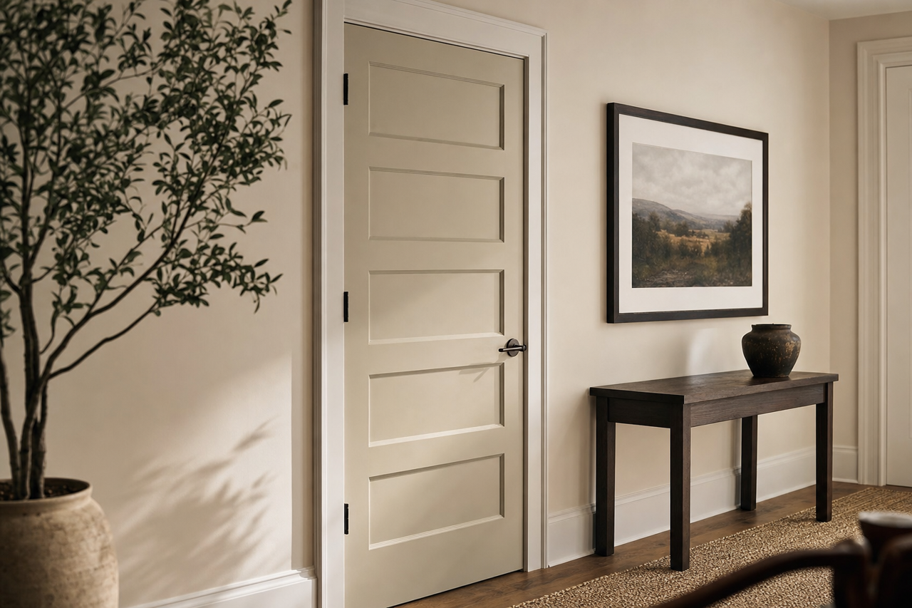 Hunter's White by Valspar on interior-doors
