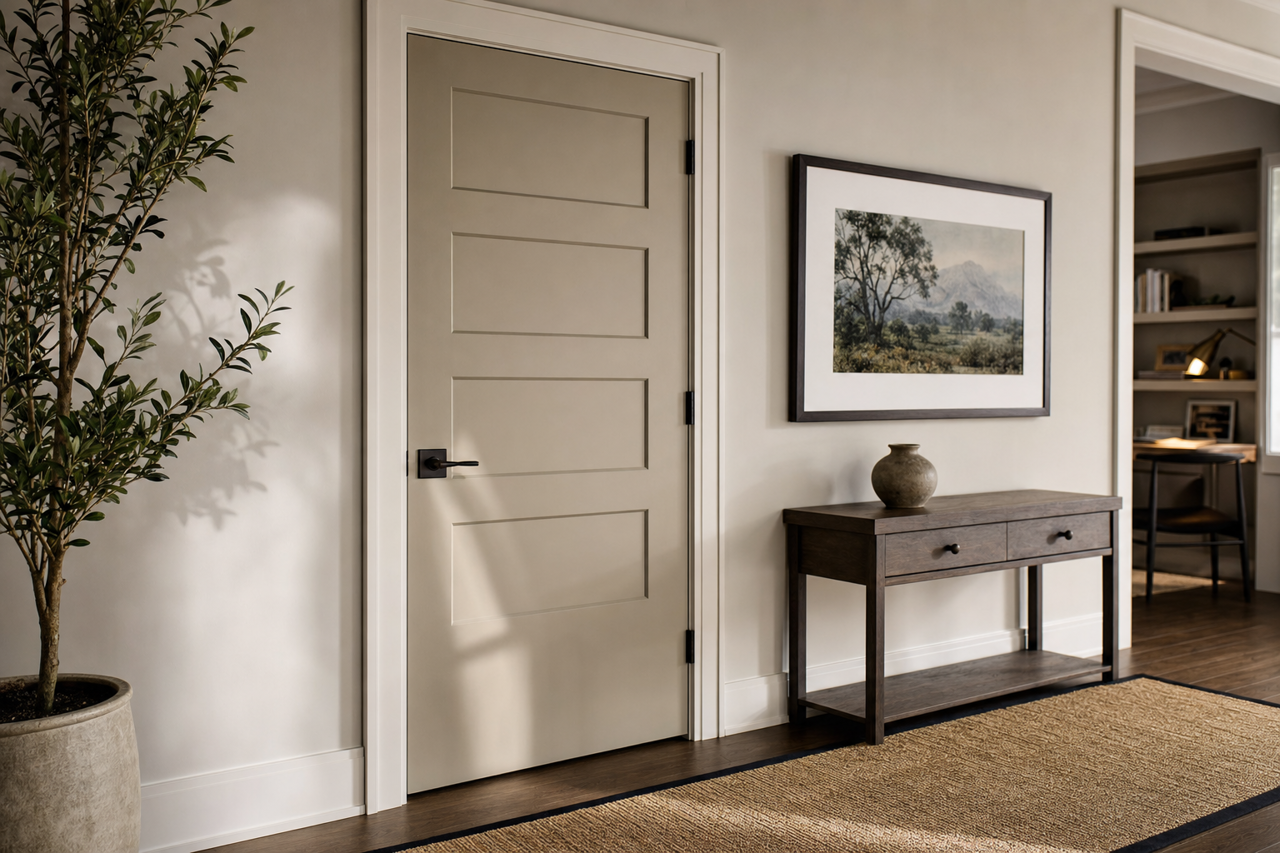 Gray Silt by Valspar on interior-doors