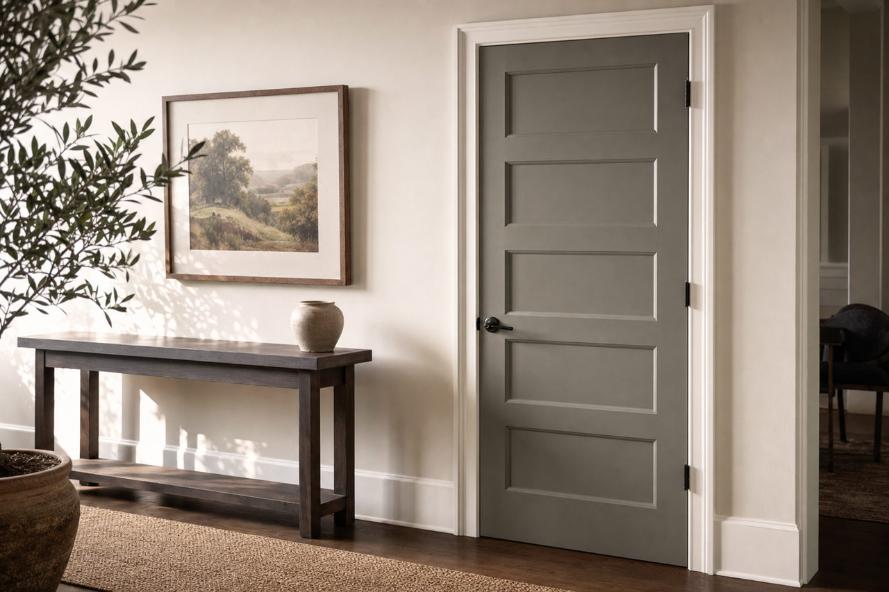Falcon's Plume by Valspar on interior-doors