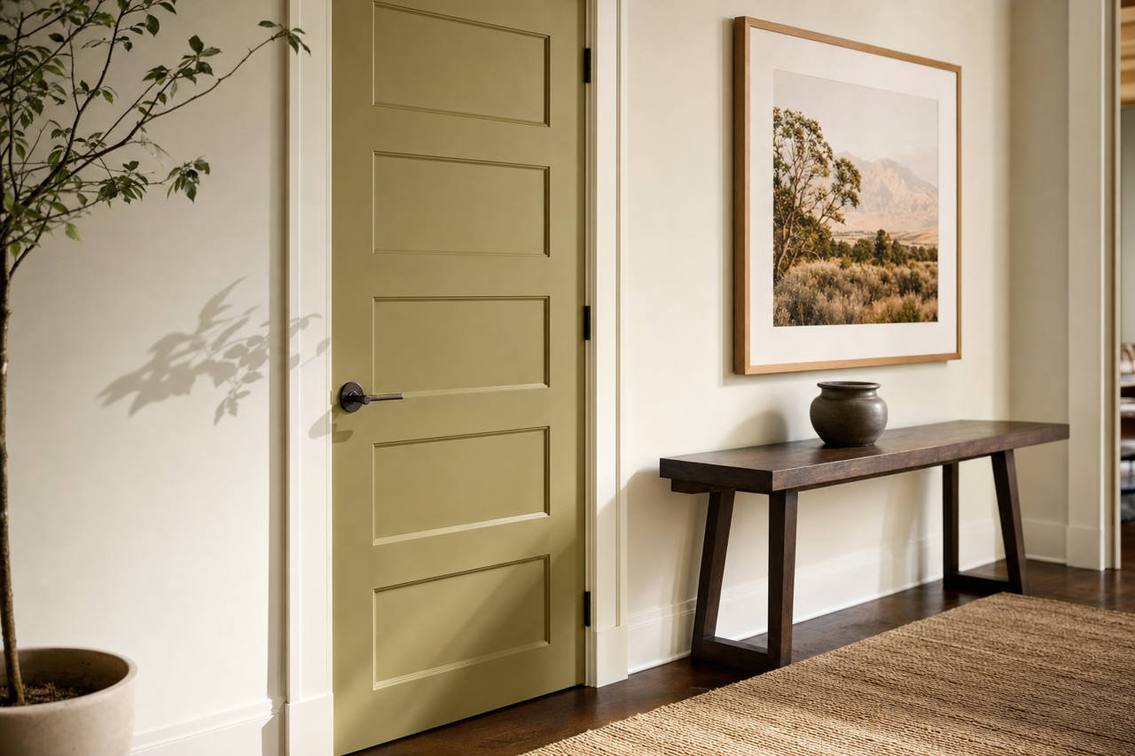 Candied Lime by Valspar on interior-doors
