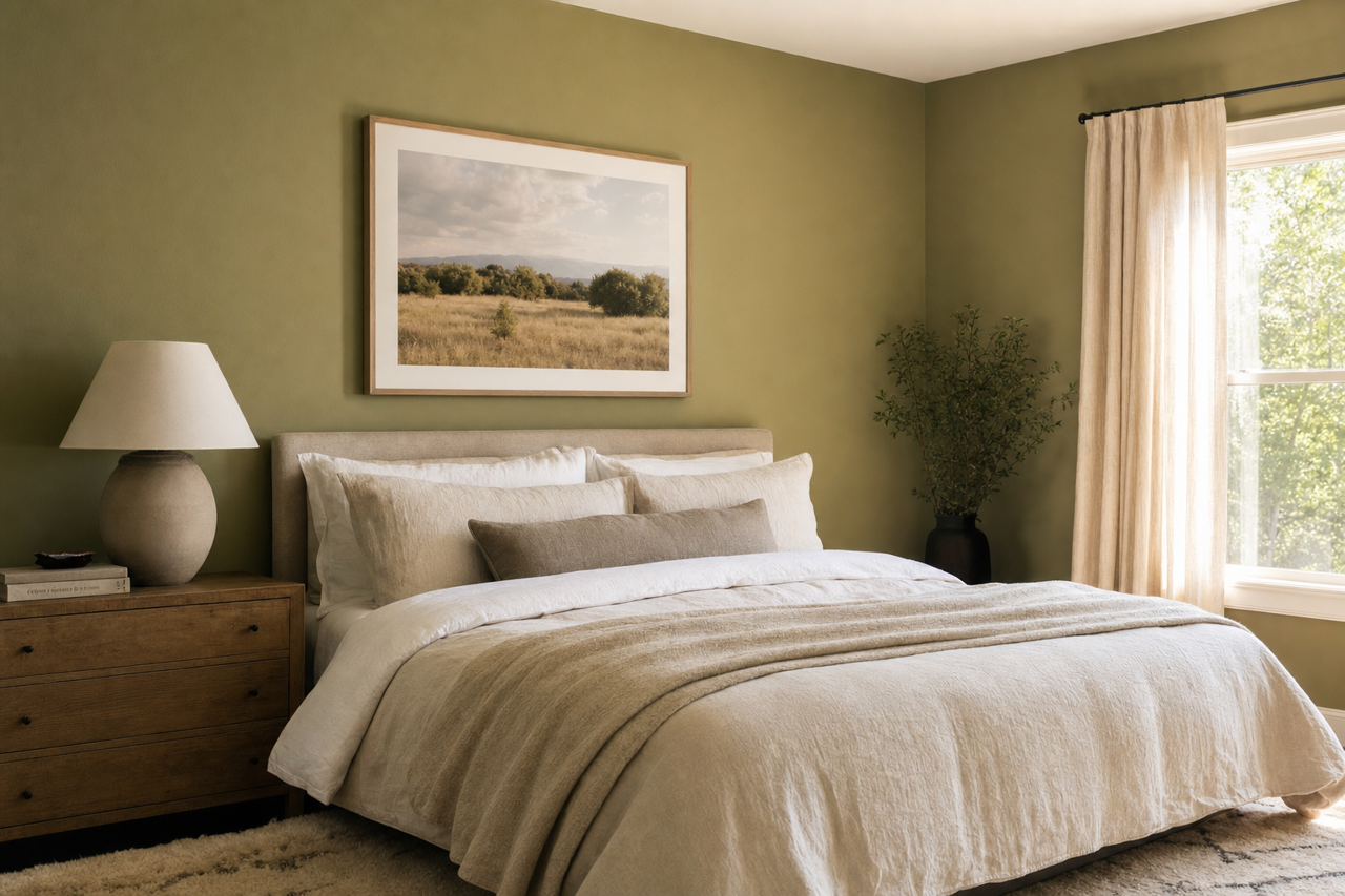Candied Lime by Valspar on interiors