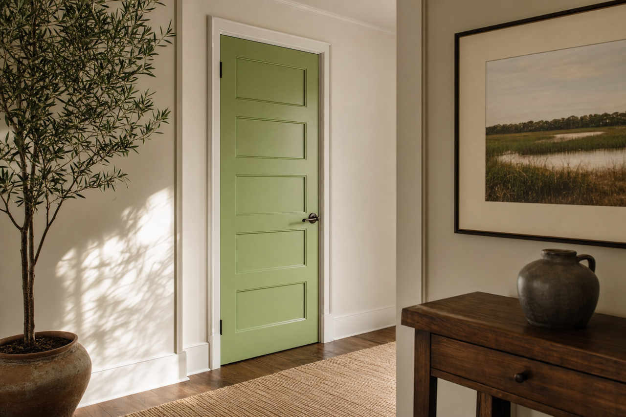 Mardi Gras Green by Valspar on interior-doors