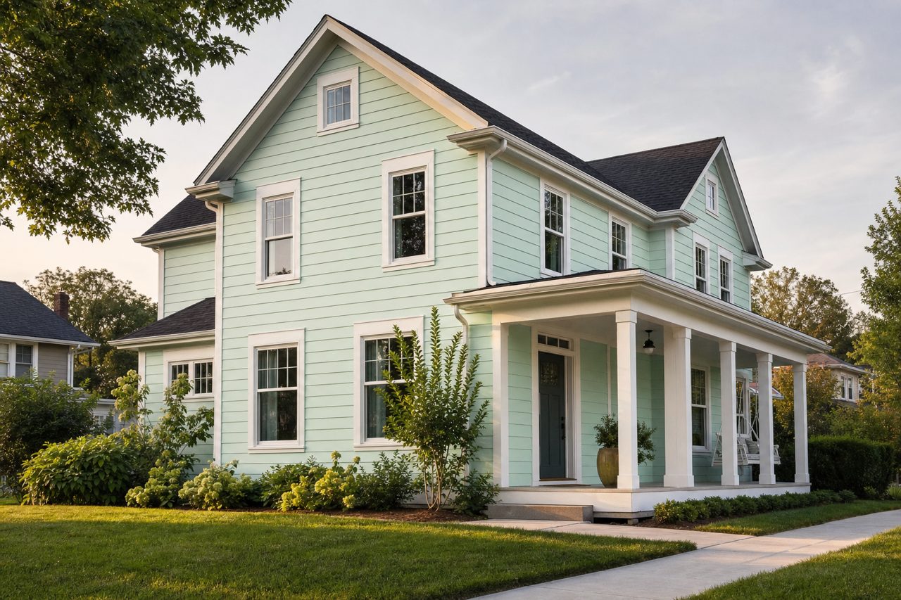 Minty Fresh by Valspar on exterior