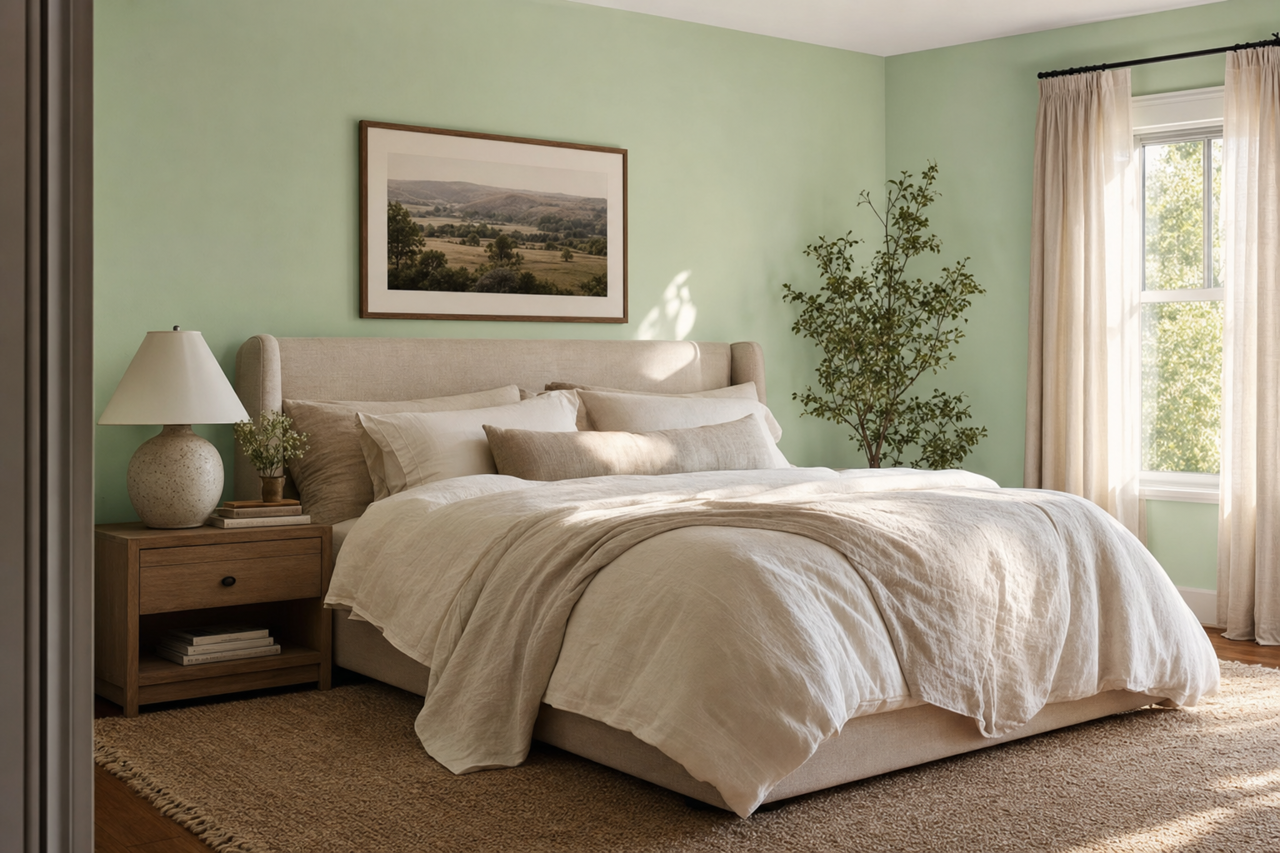 Green Vibe by Valspar on interiors